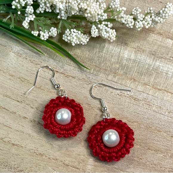 Handcrafted Crochet Earrings. - Picture 1 of 2